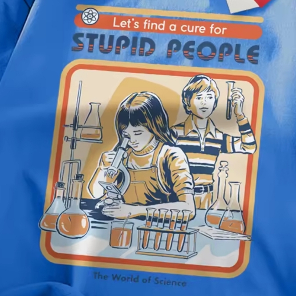 Brand New 'Let's Find a Cure For Stupid People' Tshirt - Blue
